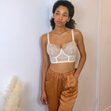 Swan Leavers Lace Bustier Top - Ivory