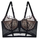 Swan Leavers Lace Bustier Top - Black