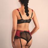 Dusk Silk & Lace Garter Belt - Berry