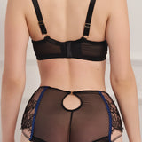 Dusk Leavers Lace High Waist Brief - Sapphire