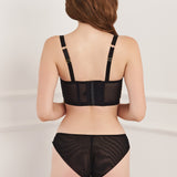 Spotlight Embroidered Bustier Top - Black