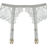 Swan Leavers Lace Garter Belt - Ivory