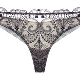 Spotlight embroidered thong - black