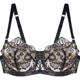 Spotlight Embroidered Demi Bra - Black