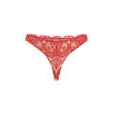 Spotlight Embroidered Thong - Red