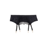 Dusk Silk & Lace Garter Belt - Black