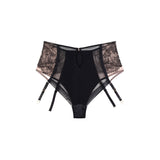 Dusk Leavers Lace High Waist Brief - Black